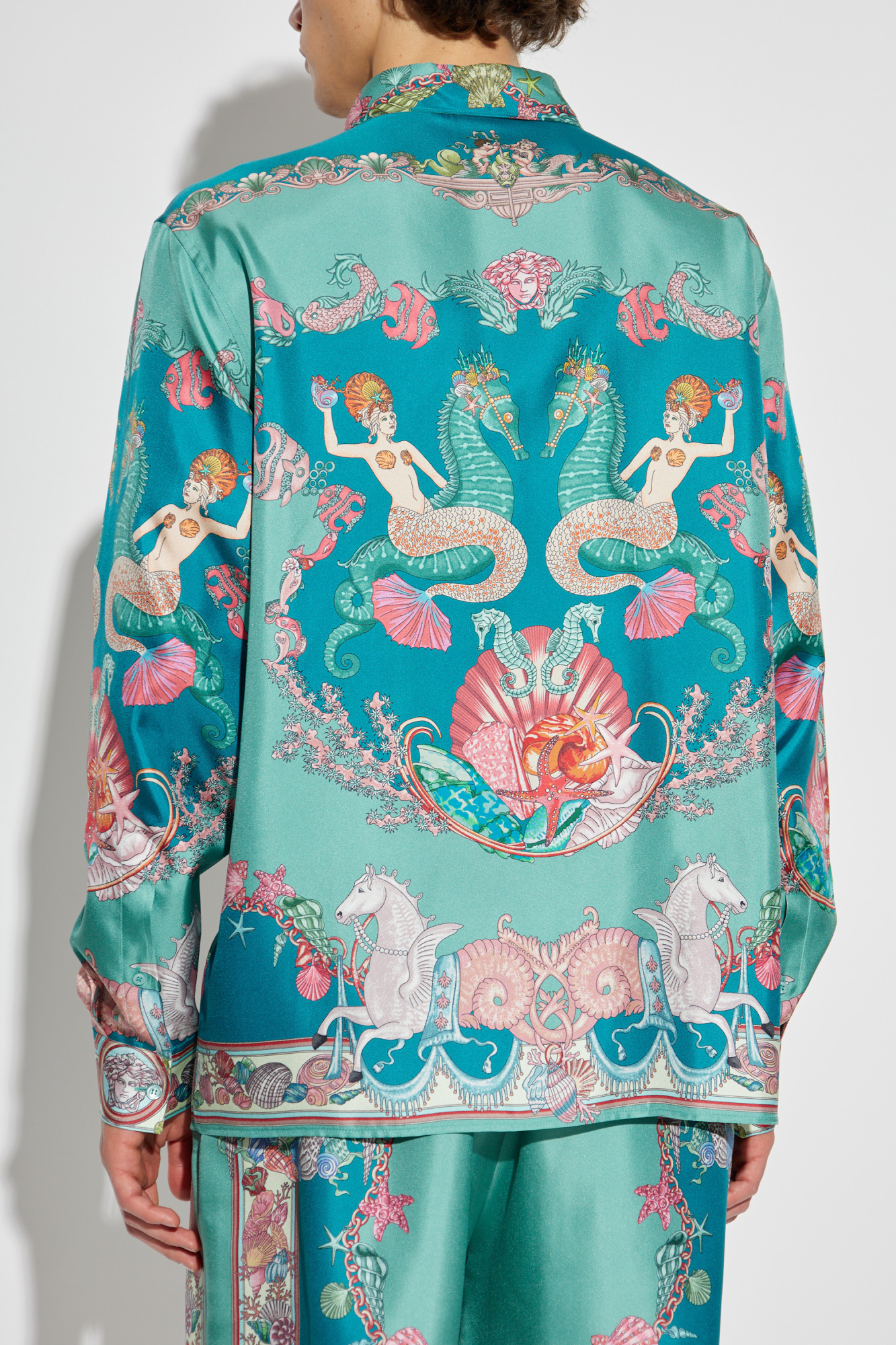 Blue Silk shirt with 